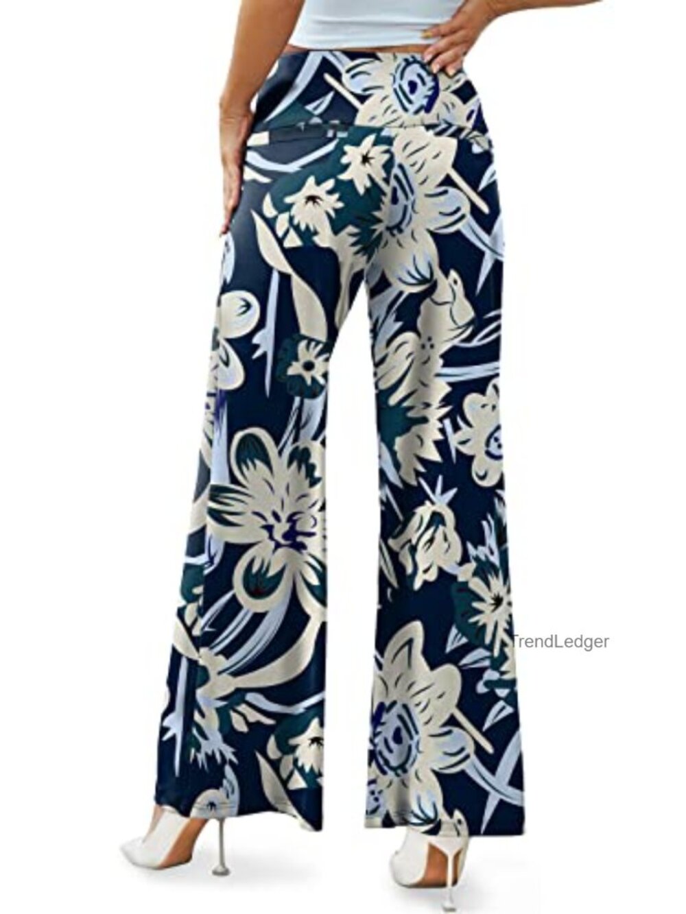 Wide Leg Flowy Pants High Waisted Casual Palazzo - Picture 5 of 7